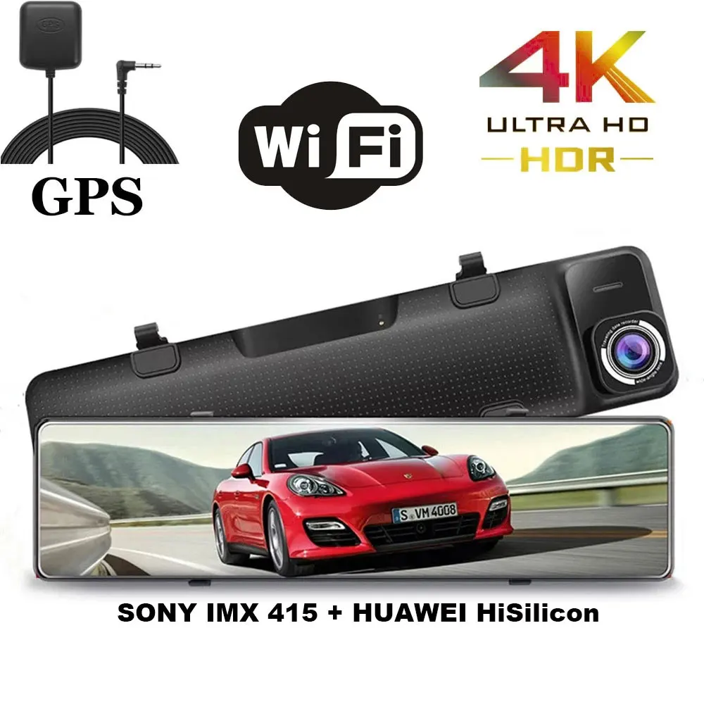 12” 4K WiFi Car DVR Camera 3840*2160P Sony IMX415 Hisilicon 3559 Rear View Mirror Video Recorder Dash Cam GPS Dual lens Camera
12” 4K WiFi Car DVR Camera 3840*2160P Sony IMX415 Hisilicon 3559 Rear View Mirror Video Recorder Dash Cam GPS Dual lens Camera