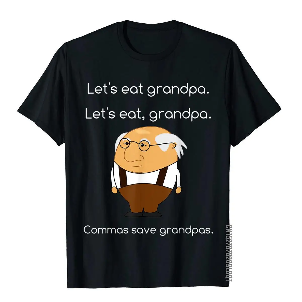 

Let's Eat Grandpa T-Shirt Grammar Saves Lives Funny Grammar Geek Tops Tees For Men Fashionable Cotton Top T-Shirts Party