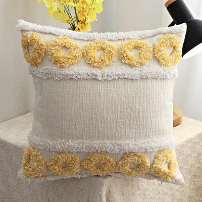 

Bohemia Macrame Home sofa Decor Boho Fringe Accent Cushion Plush Throw Cover With Tassels Geometric Moroccan Style Pillow Cover