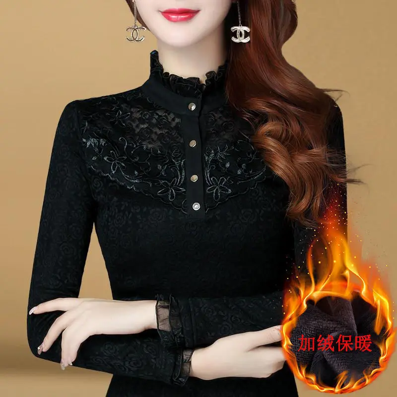 Woman Tshirts Women's Lace Women's Clothes Top Long-Sleeved T-shirt Tops Mujer Camisetas
Woman Tshirts Women's Lace Women's Clothes Top Long-Sleeved T-shirt Tops Mujer Camisetas