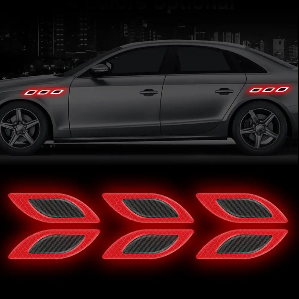 6Pcs/Set Car Sticker Truck Auto Motor Reflective Tape Open Sign Strips Anti-Scratch Safety Warning Accessories | Автомобили и