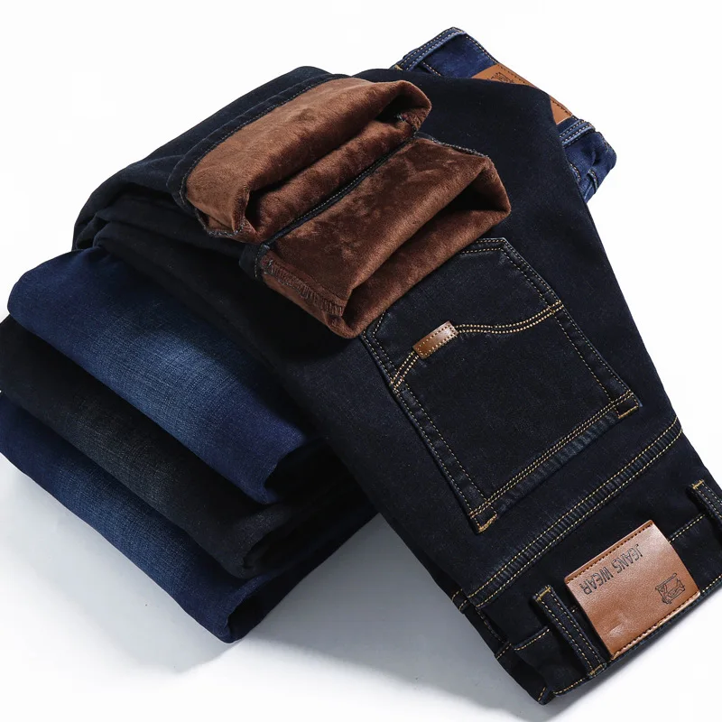 Men's Stretch Jeans Fashion Brand Slim Fit Loose Straight Denim Pants Male Winter Spring Plus Velvet Thick Warm Cowboys Trousers
Men's Stretch Jeans Fashion Brand Slim Fit Loose Straight Denim Pants Male Winter Spring Plus Velvet Thick Warm Cowboys Trousers