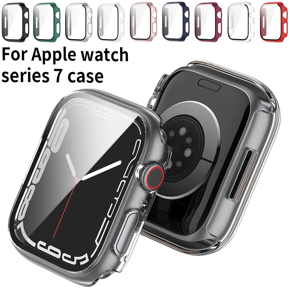 Glass+Cover for Apple Watch Series 7 Case 41mm 45mm Full Screen Protector Hard Matte PC Bumper for Iwatch 7 Accessorie
Glass+Cover for Apple Watch Series 7 Case 41mm 45mm Full Screen Protector Hard Matte PC Bumper for Iwatch 7 Accessorie