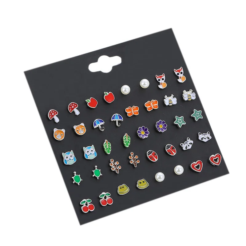 Korean version lovely versatile animal fruit Combination Set Earrings female Pearl Earrings Jewelry
Korean version lovely versatile animal fruit Combination Set Earrings female Pearl Earrings Jewelry