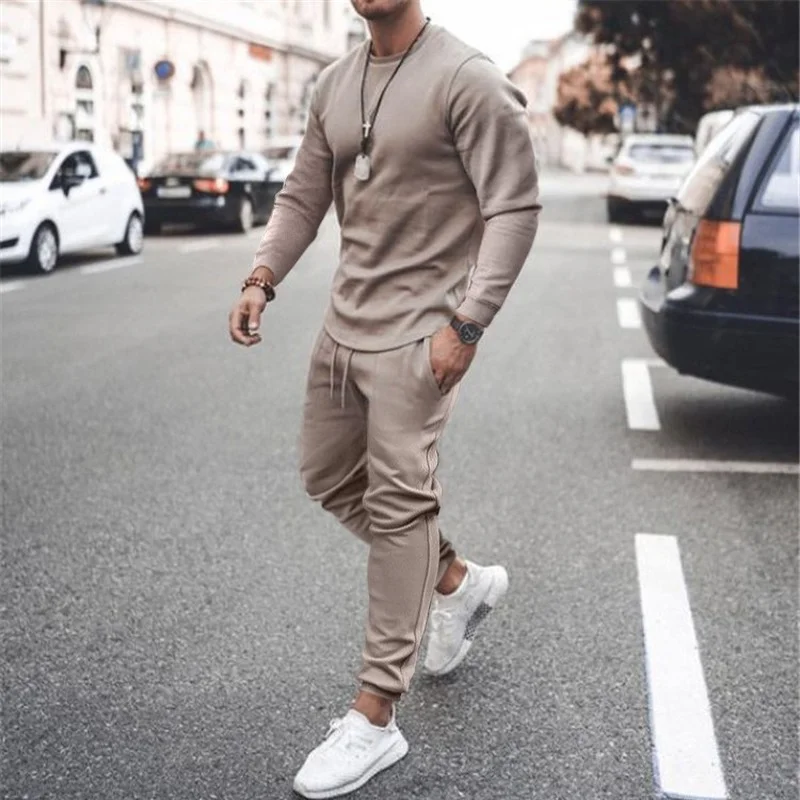 Men Outfit Set 2 Piece Tracksuits Mens Clothes Solid O-neck Long Sleeve Sweatshirt Top+drawstring Pants Fashion Casual 2021 Fall
Men Outfit Set 2 Piece Tracksuits Mens Clothes Solid O-neck Long Sleeve Sweatshirt Top+drawstring Pants Fashion Casual 2021 Fall