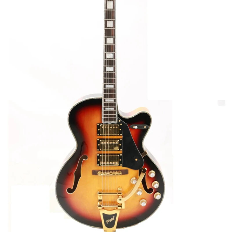2021 Top Quality Naughty Boy Custom 3TS Electric Guitar F Hole Gold Hardware 3H Pickups Black Pickguard Maple Body Rosewood Fing
2021 Top Quality Naughty Boy Custom 3TS Electric Guitar F Hole Gold Hardware 3H Pickups Black Pickguard Maple Body Rosewood Fing