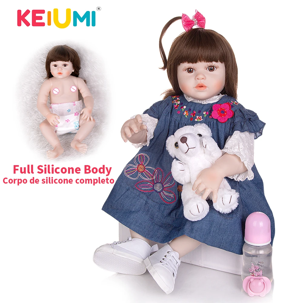 

KEIUMI 23 Inch Summer Princess Reborn Dolls Full Silicone Cute Baby Girl Doll Birthday Gifts For Your Children and Lovers