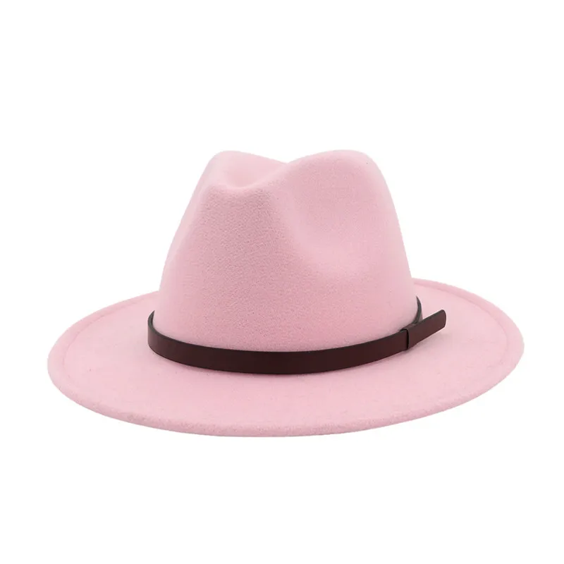 

X3016 Adult Woolen Hat British Style Classic Jazz Hat Simple Woolen Felt Caps Broad-Brimmed Hat Fashion Style Felt Hats Adjust