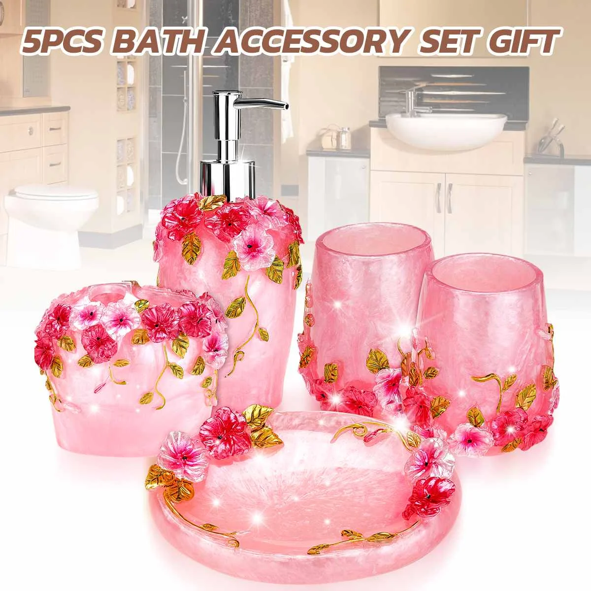 5 pcs Set Resin Bathroom Accessories Toothbrush Holder Toothpaste Dispenser Case Soap Box Soap Dish Toilet Shower Storage Kit
5 pcs Set Resin Bathroom Accessories Toothbrush Holder Toothpaste Dispenser Case Soap Box Soap Dish Toilet Shower Storage Kit