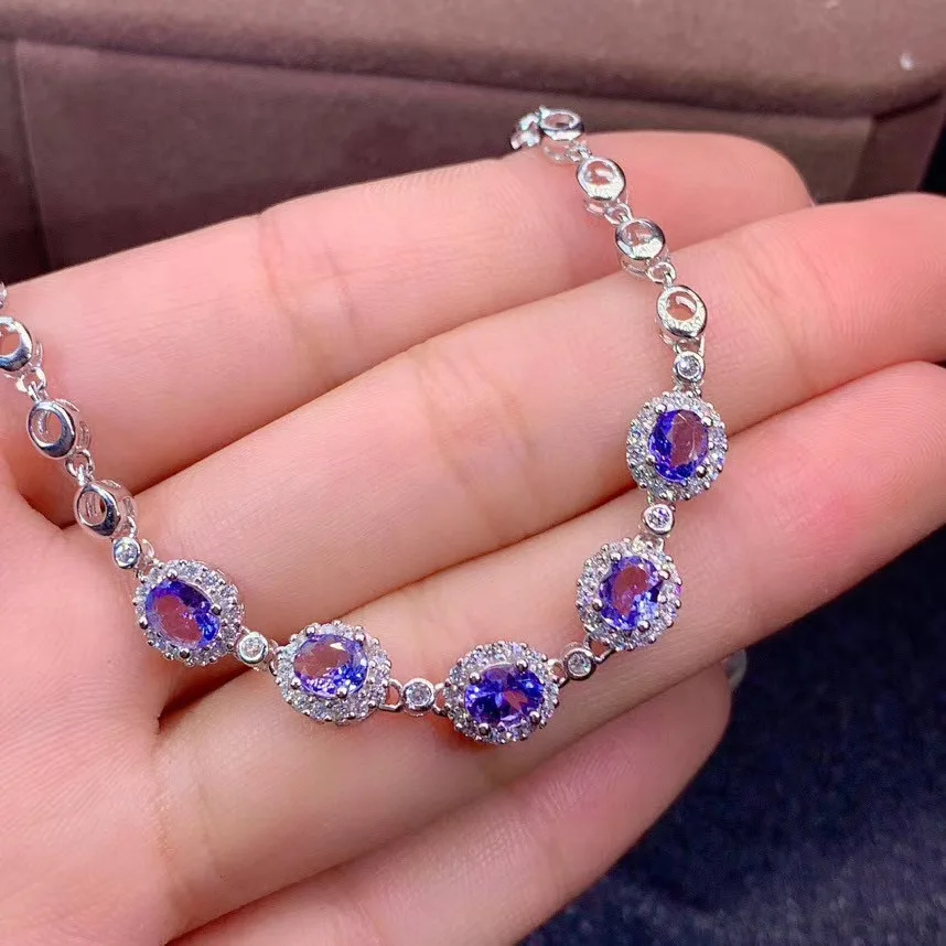 New Arrival 100% Natural And Real Tanzanite Bracelet 925 sterling silver Fine jewelry
New Arrival 100% Natural And Real Tanzanite Bracelet 925 sterling silver Fine jewelry