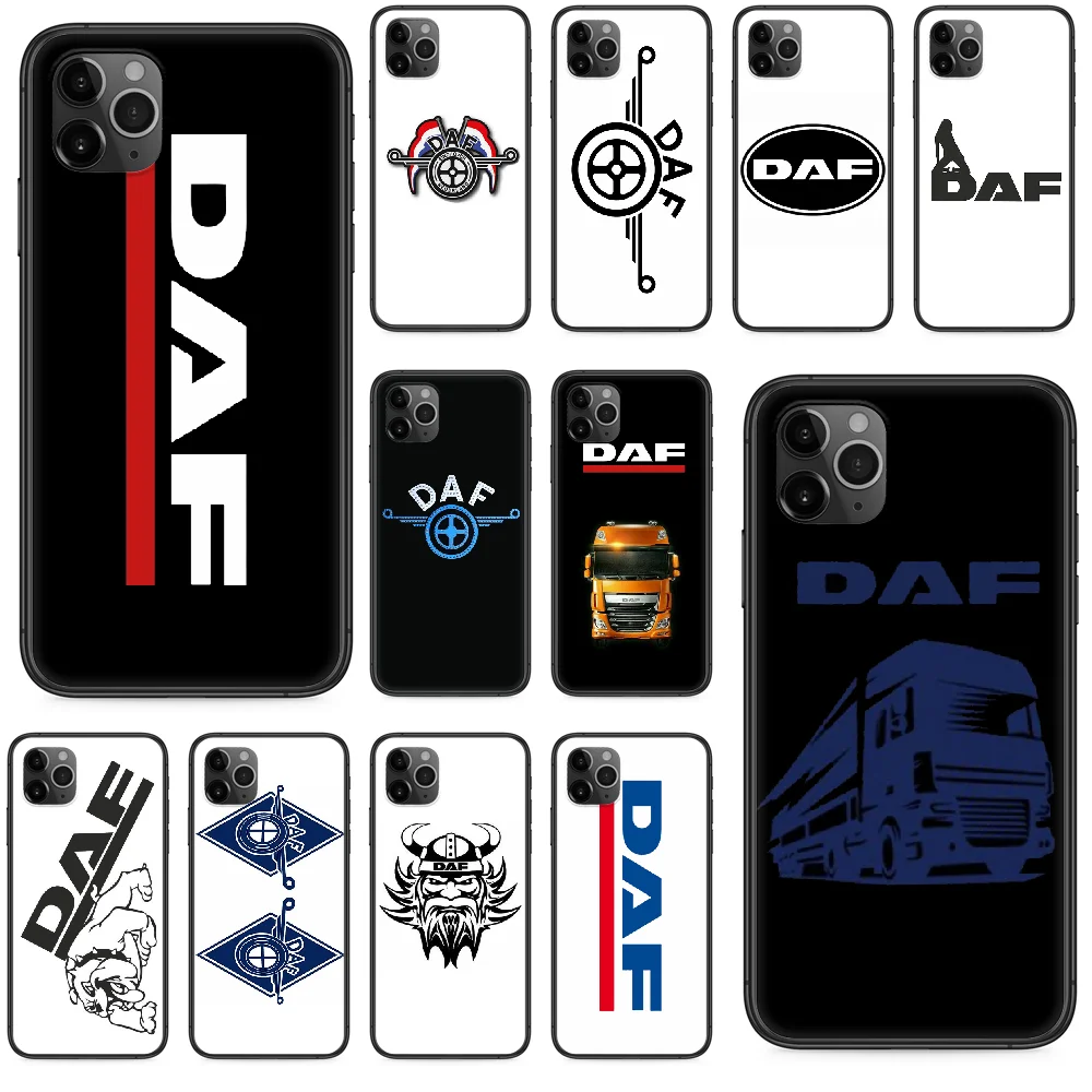 Чехол для телефона с логотипом грузовика DAF iphone 4 4s 5 5S SE 5C 6 6S 7 8 plus X XS XR 11 PRO MAX 2020 black