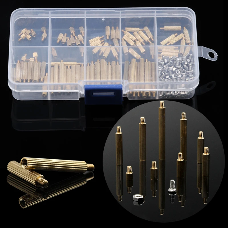 270PCS M2 Stainless Steel Screws Nuts Bolts Set Brass Pillar Single Head Circular Cylinders Copper Machine Assortment Kit
270PCS M2 Stainless Steel Screws Nuts Bolts Set Brass Pillar Single Head Circular Cylinders Copper Machine Assortment Kit