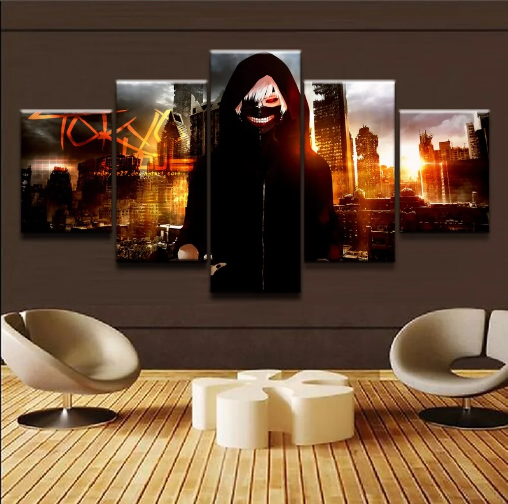 Modular Prints Poster Canvas Paintings Wall Art Art 5 Pieces Animation Tokyo Ghoul Ken Kaneki Pictures Home Decor For Boys Room
Modular Prints Poster Canvas Paintings Wall Art Art 5 Pieces Animation Tokyo Ghoul Ken Kaneki Pictures Home Decor For Boys Room