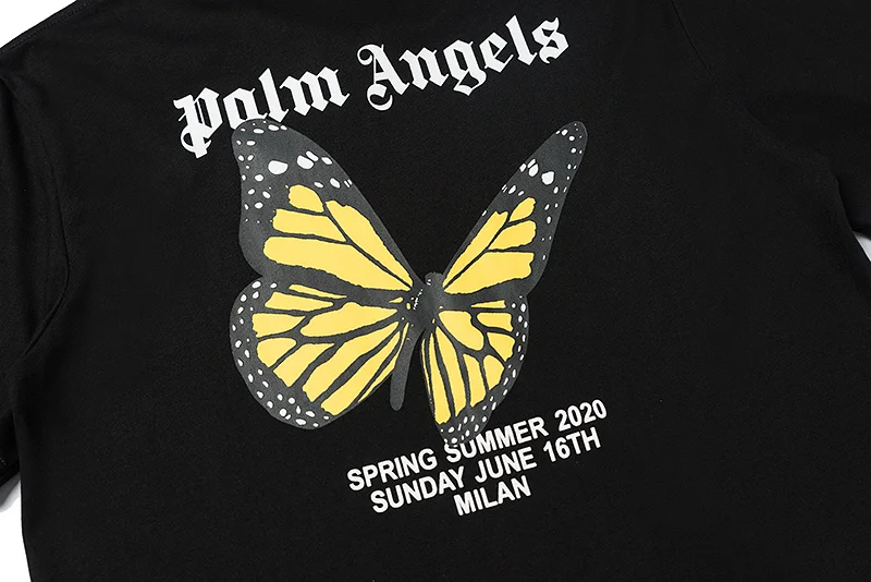 High quality Palm Angels new butterfly print letters men women same short-sleeved T-shirt street hip-hop
High quality Palm Angels new butterfly print letters men women same short-sleeved T-shirt street hip-hop