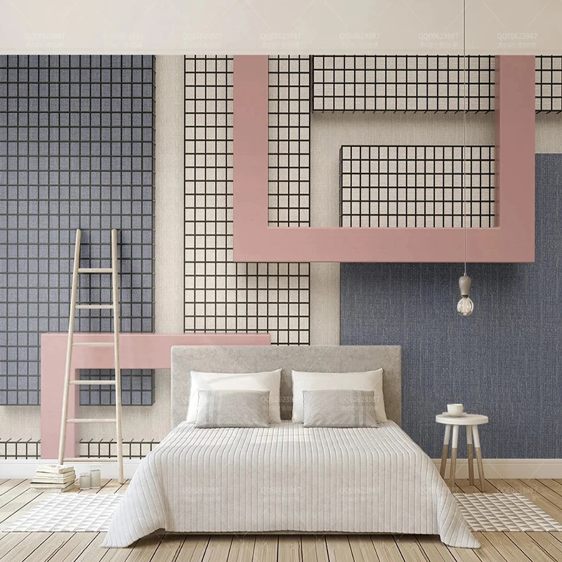 

Пользовательские фото обои 3D геометрическая квадратная решетка настенная гостиная спальня домашний декор современное творческое искусст...