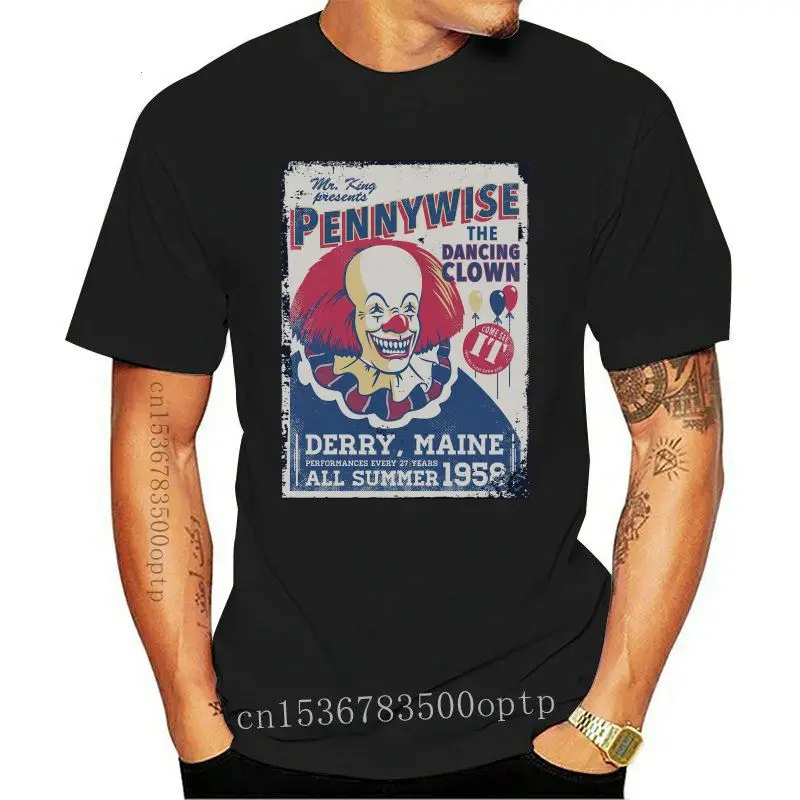 Мужская черная футболка Pennywise с изображением танцующего клоуна, размер 2021
Мужская черная футболка Pennywise с изображением танцующего клоуна, размер 2021