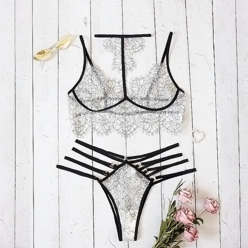 Cross-border products New European and American lingerie sexy lace hollowed-out bikini two-piece wholesale
Cross-border products New European and American lingerie sexy lace hollowed-out bikini two-piece wholesale