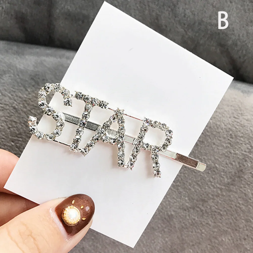 2021 New Hairpins Crystal Shiny Rhinestones Word Letters Hair Clips Women Styling Tool Hairgrip Hair Accessories Clips Clamp
2021 New Hairpins Crystal Shiny Rhinestones Word Letters Hair Clips Women Styling Tool Hairgrip Hair Accessories Clips Clamp