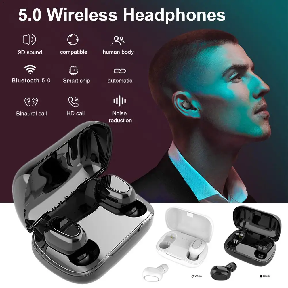 TWS беспроводные наушники Bluetooth 5 0 HD для звонков стерео гарнитура с зарядным чехлом