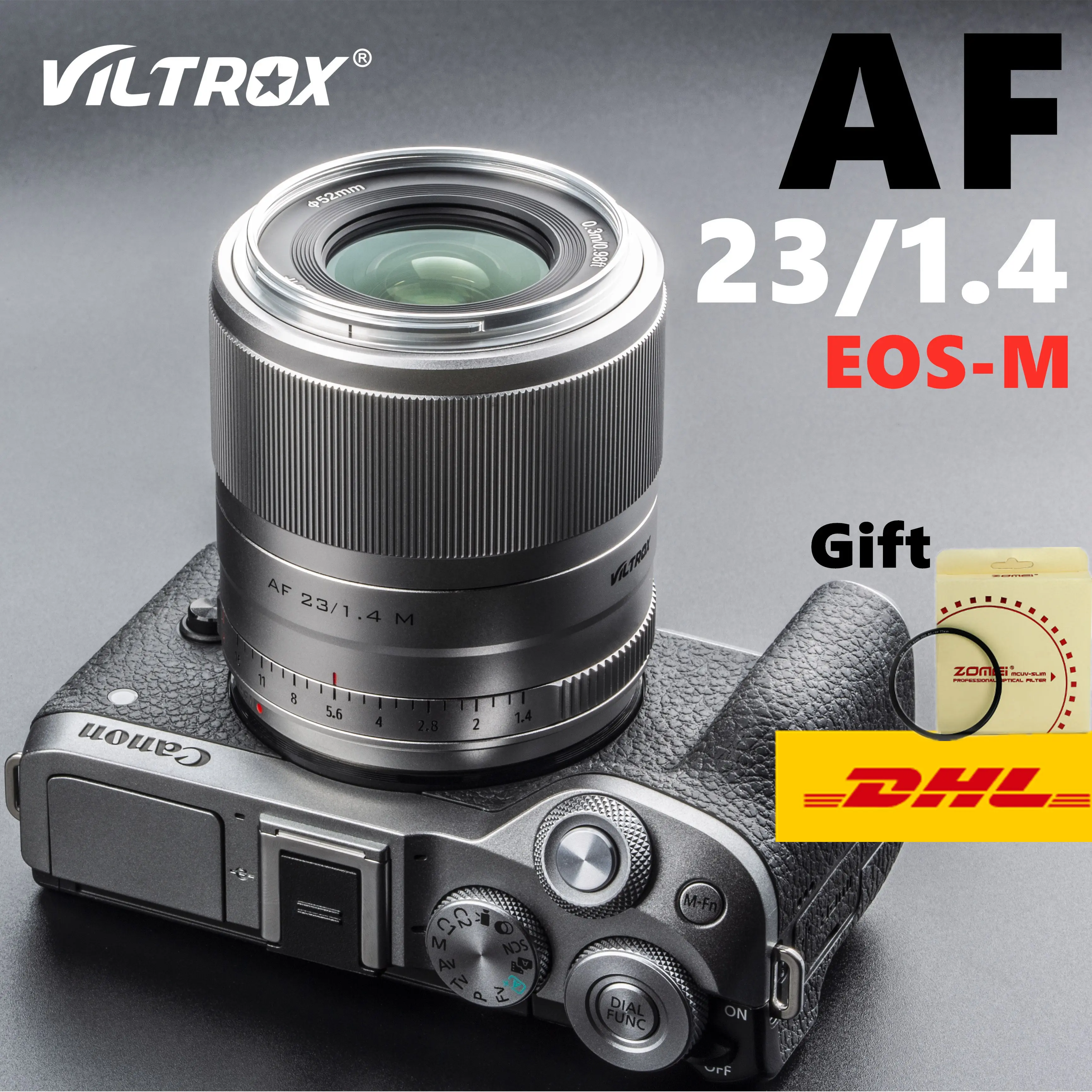 

Viltrox 23mm f1.4 STM Auto Focus APS-C Prime Lens for Canon EOS-M Cameras M10 M50 M100 M5 M6 MarkII