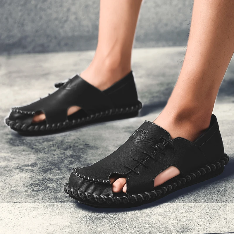 SusuGrace 2020 Summer Men's Leather Sandals Breathable Lightweight Casual Flats Male Loafers Soft Elastic Band Zapatos De Hombre
SusuGrace 2020 Summer Men's Leather Sandals Breathable Lightweight Casual Flats Male Loafers Soft Elastic Band Zapatos De Hombre