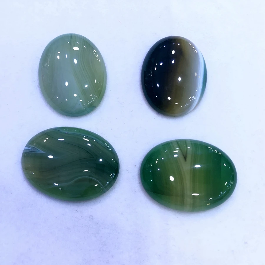 

Wholesale 2pcs/lot Natural Green Banded Agate bead cabochon 30x40mm Oval Gemstone Cabochon Pendant,Ring Face