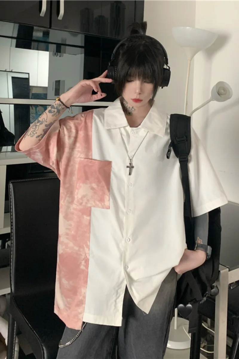 ZCSMLL vintage short-sleeved shirt female summer Korean style stitching hit color wild loose couple casual women blouse tide
ZCSMLL vintage short-sleeved shirt female summer Korean style stitching hit color wild loose couple casual women blouse tide