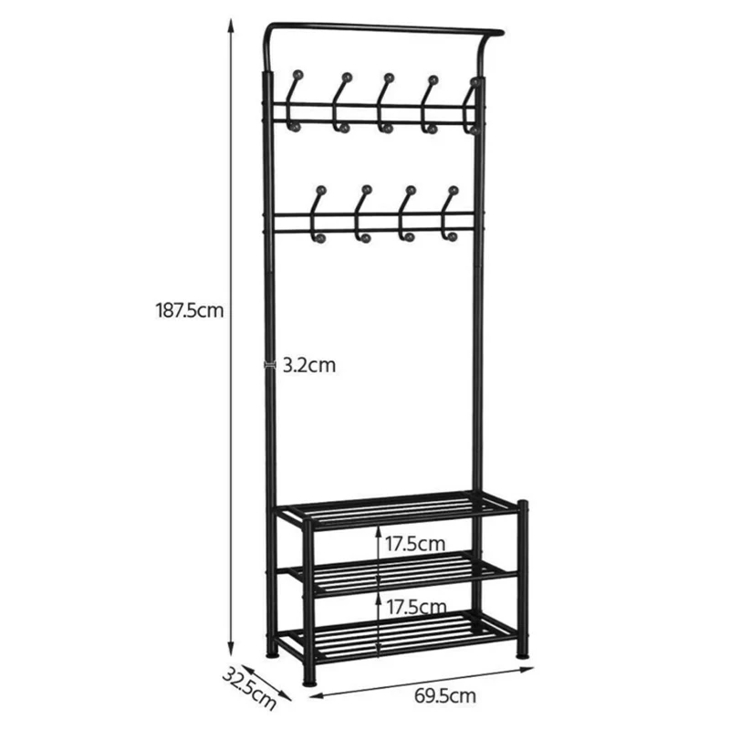 3in 1 Coat Racks Clothes Hanger Shoes Coat Rack Floor Hanger Storage Wardrobe Clothing Drying Racks 187x69x32 cm
3in 1 Coat Racks Clothes Hanger Shoes Coat Rack Floor Hanger Storage Wardrobe Clothing Drying Racks 187x69x32 cm