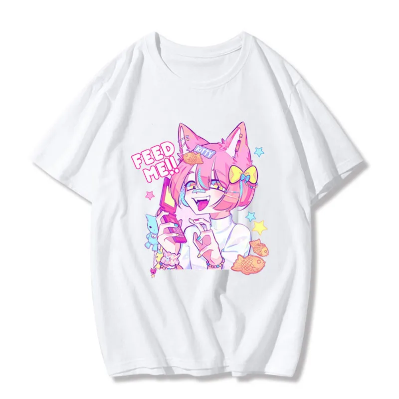 Anime Print White Tops Women T-shirt Goth Streetwear Short Sleeve Graphic Tee Female Kawaii Harajuku Y2k Aesthtic T Shirt Kpop
Anime Print White Tops Women T-shirt Goth Streetwear Short Sleeve Graphic Tee Female Kawaii Harajuku Y2k Aesthtic T Shirt Kpop