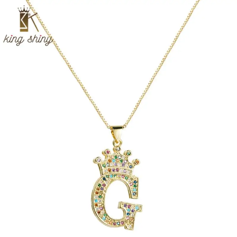 Temperament Color Crystal Zircon Alphabet Pendant Necklace Hip Hop Crown Initial Letter A-Z Gold Chain Choker Necklace for Girl
Temperament Color Crystal Zircon Alphabet Pendant Necklace Hip Hop Crown Initial Letter A-Z Gold Chain Choker Necklace for Girl