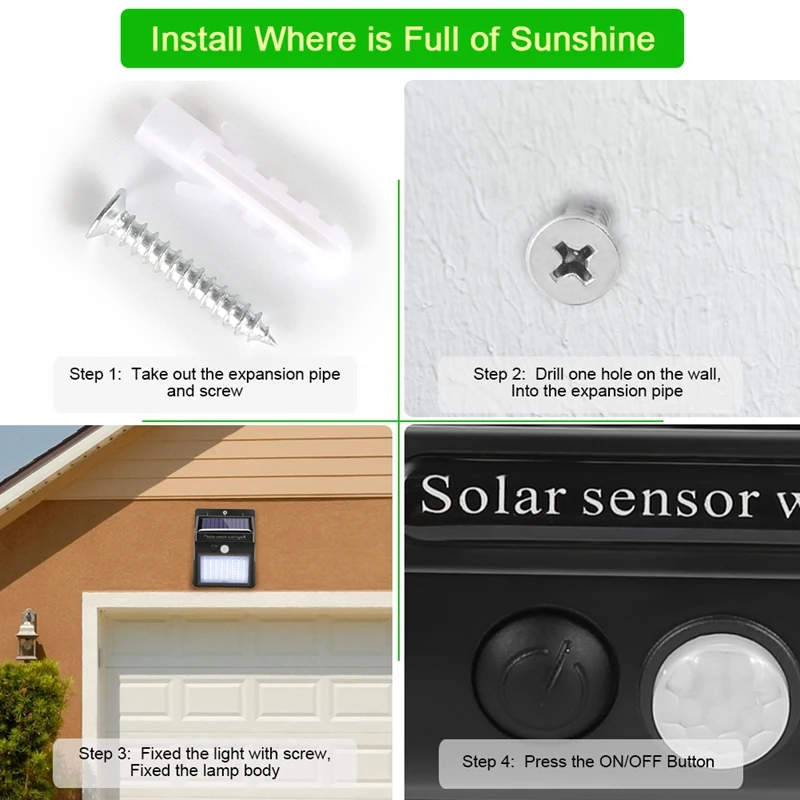 Promotion! 100 Led Solar Light Outdoor Solar Wall Lamp Pir Motion Sensor Waterproof Bulb for Outdoor Garden Yard Porch Deck
Promotion! 100 Led Solar Light Outdoor Solar Wall Lamp Pir Motion Sensor Waterproof Bulb for Outdoor Garden Yard Porch Deck