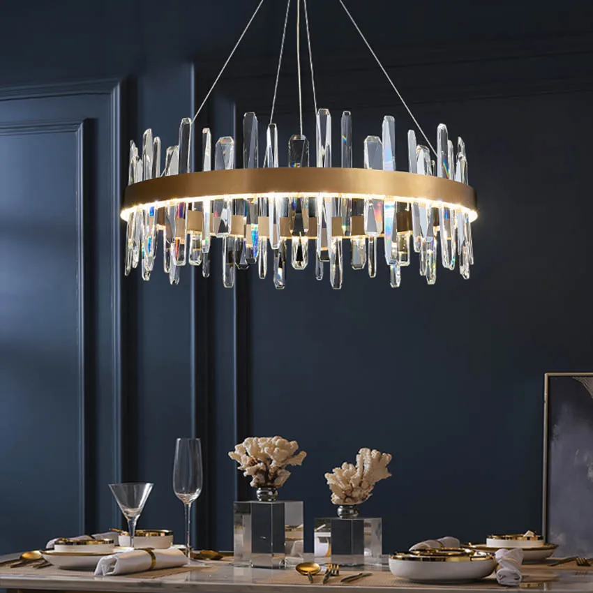 Modern crystal chandelier LED Postmodern Round Golden Stainless Stee living room dining room bedroom Lustre Suspension Luminaire
Modern crystal chandelier LED Postmodern Round Golden Stainless Stee living room dining room bedroom Lustre Suspension Luminaire