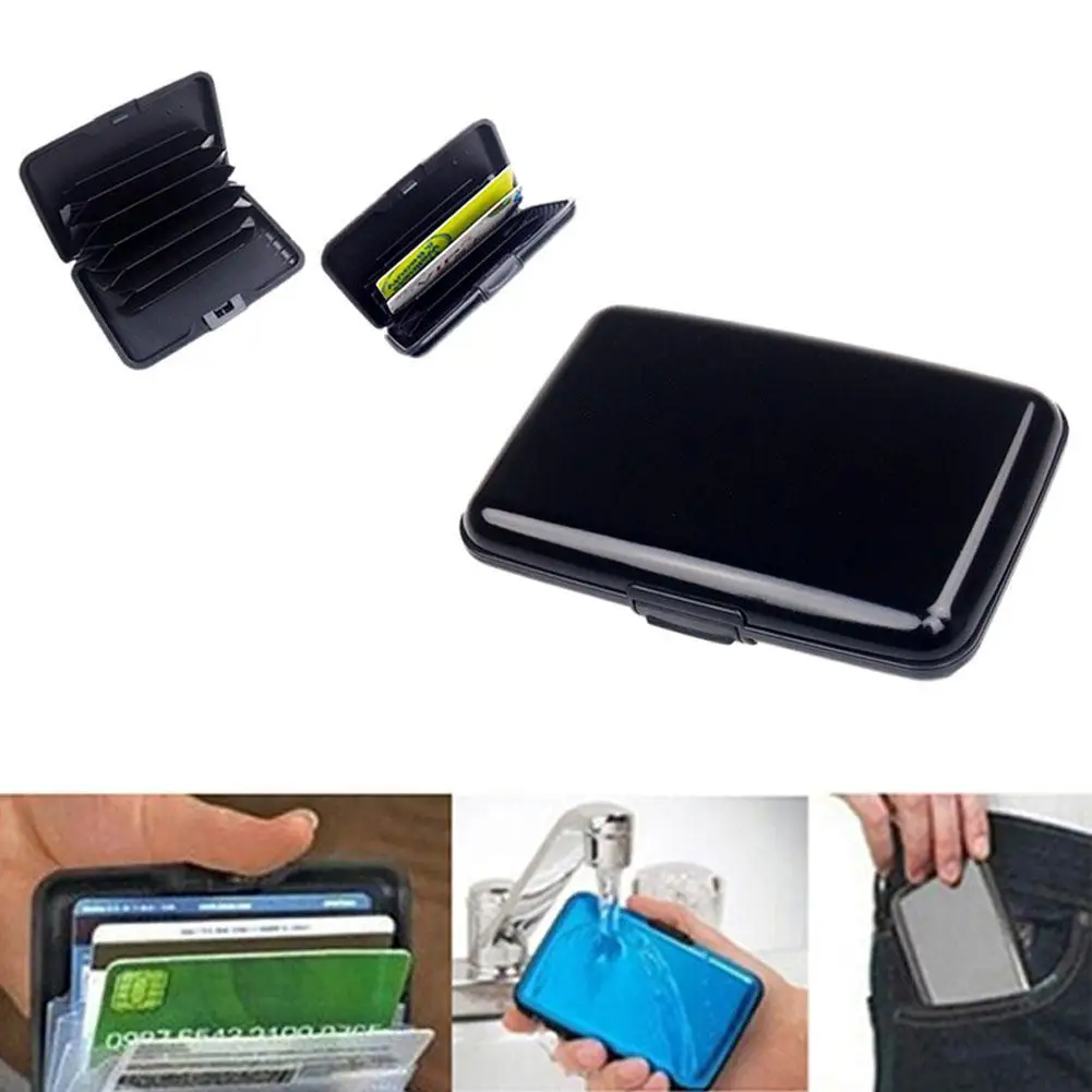 1 Pc Men Aluminum Bank Card Holder Blocking Hard Case Wallet Credit Card Anti-RFID Scanning Protect Card Holder 
1 Pc Men Aluminum Bank Card Holder Blocking Hard Case Wallet Credit Card Anti-RFID Scanning Protect Card Holder