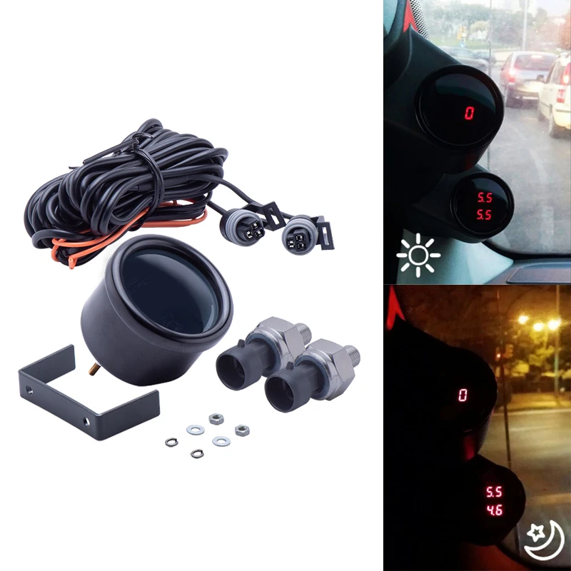 Free ship 52mm Dual display dual air pressure gauge PSI Bar air suspension RED&Blue LED With 2pieces 1/8NPT Electrical Sensors
Free ship 52mm Dual display dual air pressure gauge PSI Bar air suspension RED&Blue LED With 2pieces 1/8NPT Electrical Sensors