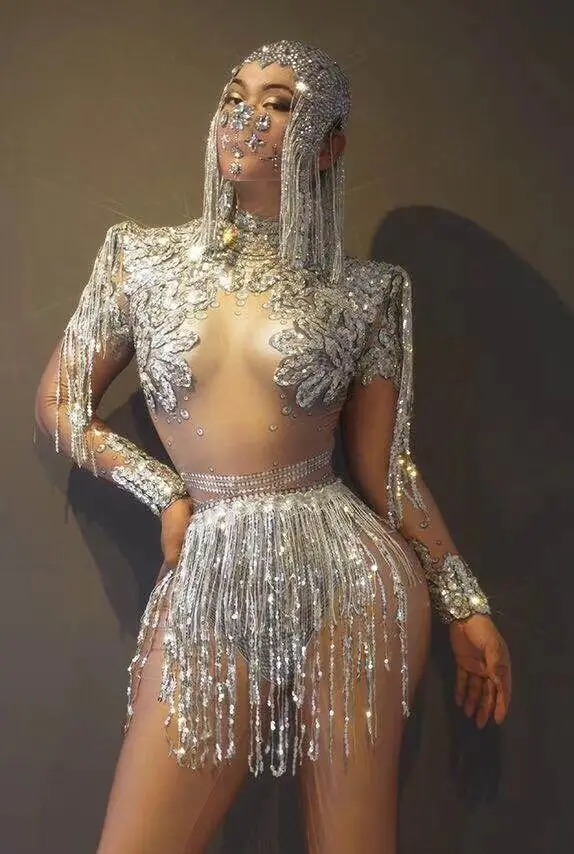 Newest Diamond Tassel Bodysuit Women 2021 Dance Singer Nightclub Sexy Rompers Celebrate Stage Performance Costume Female
Newest Diamond Tassel Bodysuit Women 2021 Dance Singer Nightclub Sexy Rompers Celebrate Stage Performance Costume Female
