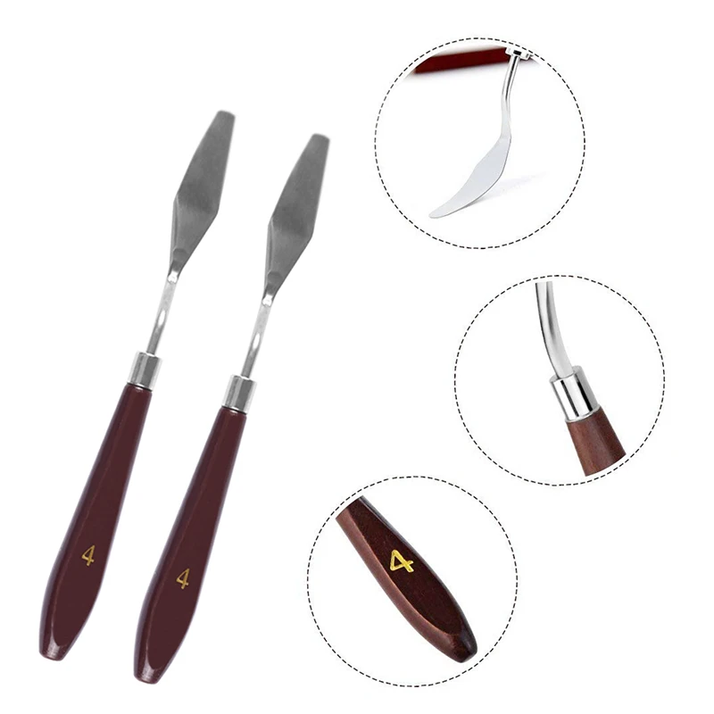 Лопатка-скребок из нержавеющей стали коричневый ручной нож для масляной палитры