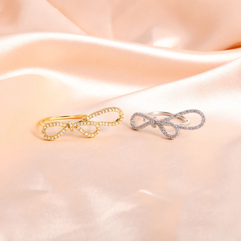 Fashion Sparkling Zircon Ring Bow Knot Stackable Minimalism Ring Micro Pave CZ For Women Wedding Accessories Jewelry BFF 
Fashion Sparkling Zircon Ring Bow Knot Stackable Minimalism Ring Micro Pave CZ For Women Wedding Accessories Jewelry BFF