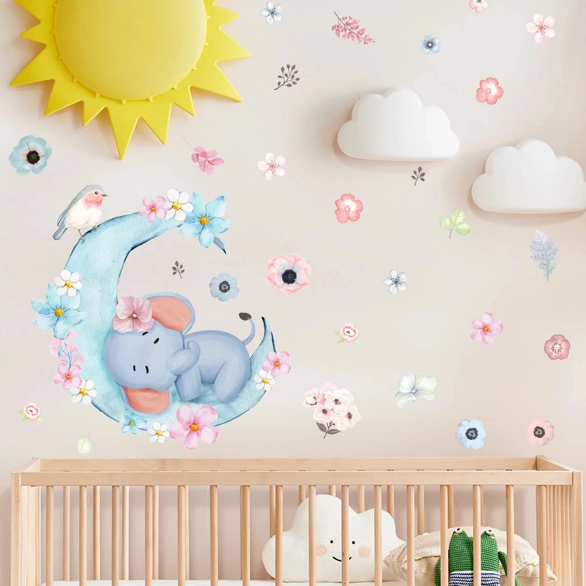 Cartoon Baby Elephant On The Moon Wall Stickers Children's Room Bedroom Decoration Girl Room Self-adhesive Wall Stickers
Cartoon Baby Elephant On The Moon Wall Stickers Children's Room Bedroom Decoration Girl Room Self-adhesive Wall Stickers