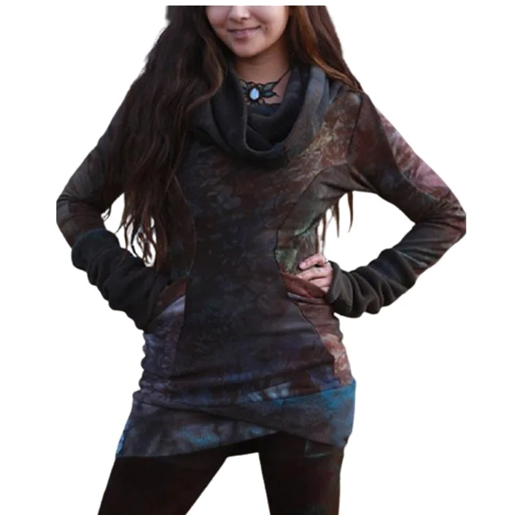 Wepbel Womem Printed Sweater Spring New Half Turtleneck Irregular Casual Tie-Dyed Spring and Autumn Long Sleeve Long
Wepbel Womem Printed Sweater Spring New Half Turtleneck Irregular Casual Tie-Dyed Spring and Autumn Long Sleeve Long