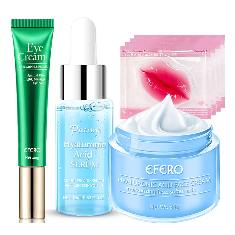 Hyaluronic Acid Cream for Face Serum Shrink Pores Lift Face Cream Skin Care Collagen Eye Mask Lip Patches Moisturizing Eye Cream 
Hyaluronic Acid Cream for Face Serum Shrink Pores Lift Face Cream Skin Care Collagen Eye Mask Lip Patches Moisturizing Eye Cream