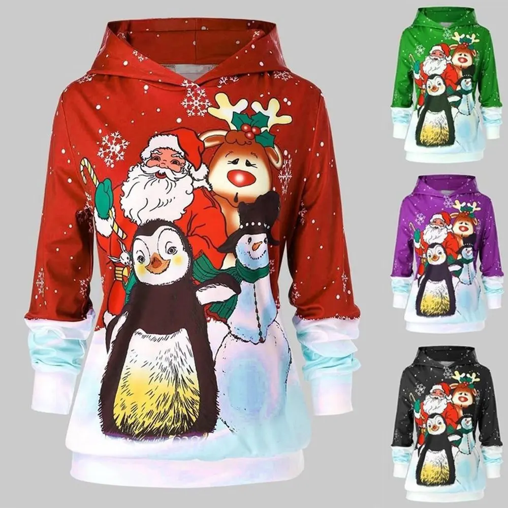 2021 New Women's Sweatshirt Autumn Winter 3D Santa Claus Print Hoodie Color Matching Christmas Costume Fashion Long Hoodie Dress
2021 New Women's Sweatshirt Autumn Winter 3D Santa Claus Print Hoodie Color Matching Christmas Costume Fashion Long Hoodie Dress