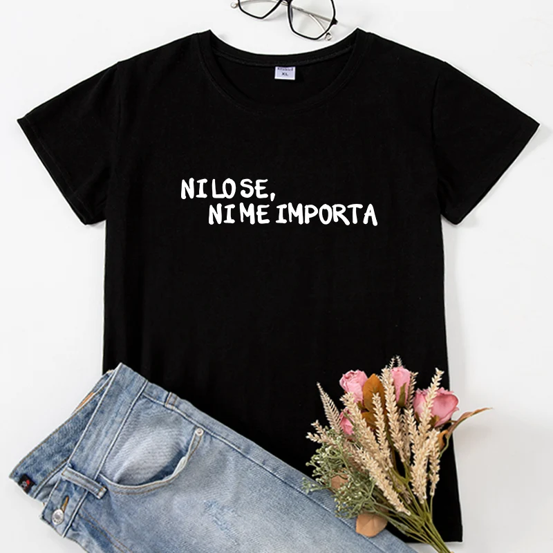 I don't know I don't care Funny Spanish camiseta mujer Letter Print Women T-shirts tops Aesthetic Phrase lady tshirt tee
I don't know I don't care Funny Spanish camiseta mujer Letter Print Women T-shirts tops Aesthetic Phrase lady tshirt tee