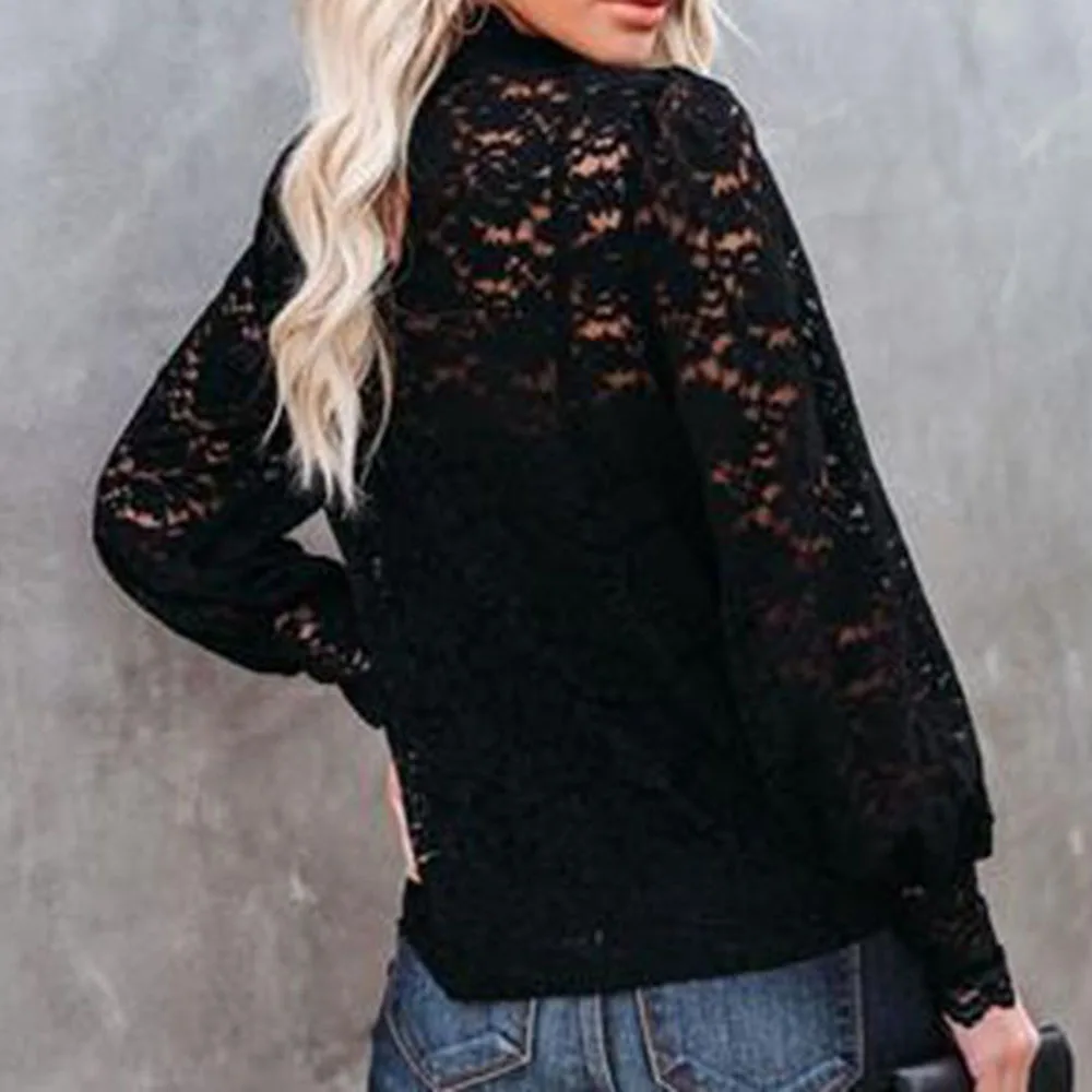 Western Style Blouse Spring Autumn Fashion Temperament Loose Casual Lace Hollow Out Sexy Solid Color Long Sleeve With Sling 2021
Western Style Blouse Spring Autumn Fashion Temperament Loose Casual Lace Hollow Out Sexy Solid Color Long Sleeve With Sling 2021