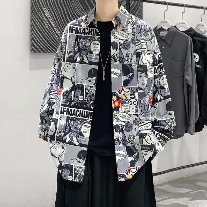 Mens Harajuku Vintage Shirts 2022 Man Japanese Streetwear Printing Shirts Long Sleeve Male Casual Button Up Shirt Fashion Punk
Mens Harajuku Vintage Shirts 2022 Man Japanese Streetwear Printing Shirts Long Sleeve Male Casual Button Up Shirt Fashion Punk