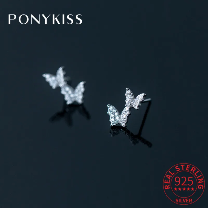PONYKISS Romantic 925 Sterling Silver Couple Butterfly Zircon Stud Earrings for Women Party Fine Jewelry Minimlist Accessory
PONYKISS Romantic 925 Sterling Silver Couple Butterfly Zircon Stud Earrings for Women Party Fine Jewelry Minimlist Accessory