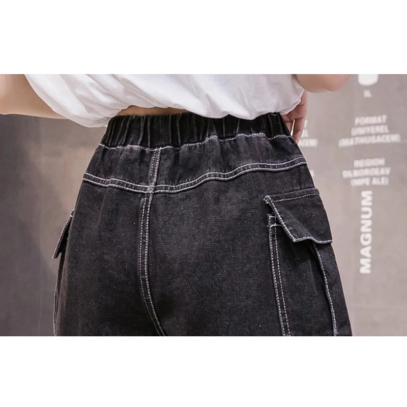 TIGENA Elastic High Waist Denim Shorts for Women 2021 Summer Bright Line Big Pocket Belt Loose Jeans Shorts Female Short Pants 
TIGENA Elastic High Waist Denim Shorts for Women 2021 Summer Bright Line Big Pocket Belt Loose Jeans Shorts Female Short Pants