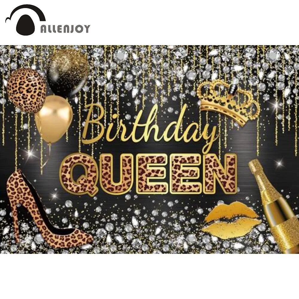 Allenjoy Birthday Queen Backdrop Black and Gold Leopard Diamond Woman Girl Party Supplies Decor Banner Selfie Prop Photo Booth
Allenjoy Birthday Queen Backdrop Black and Gold Leopard Diamond Woman Girl Party Supplies Decor Banner Selfie Prop Photo Booth