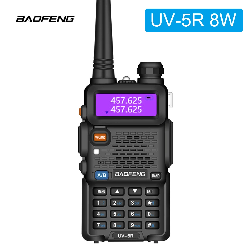 Портативная рация Baofeng UV 5R Двухдиапазонная радиостанция CB 8 Вт UV5R VHF/UHF для