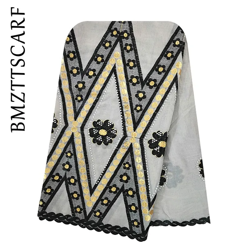 100% Cotton African Women Scarf Big Size Headscarf for Muslim Pray Shawls Embroidery Scarfs BM973 | Тематическая одежда и