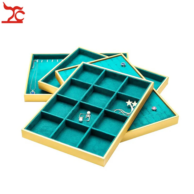 Fashion Jewelry Display Box Gold PU Necklace Pendant Storage Case Soft Green Velvet Ring Earrings Bracelet Jewelry Display Tray
Fashion Jewelry Display Box Gold PU Necklace Pendant Storage Case Soft Green Velvet Ring Earrings Bracelet Jewelry Display Tray
